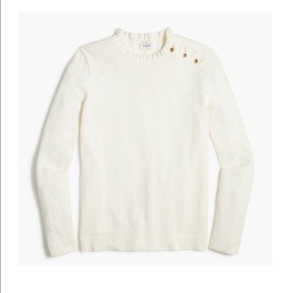 J. Crew Factory Sweaters - Jcrew Factory Ruffle sweater with buttonsItem BC568, XXL
